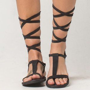 Free People Dahlia Gladiators Washed Black